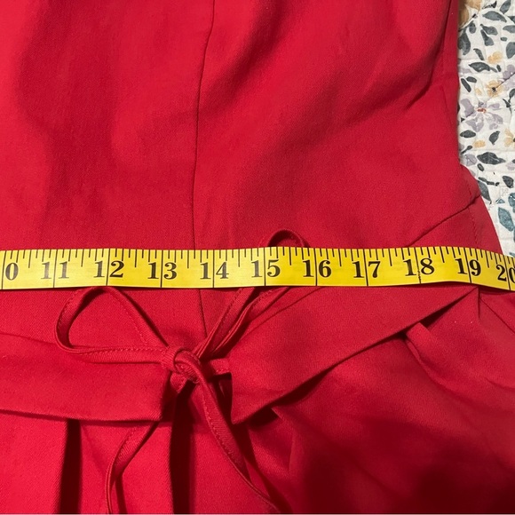 NWT! ASOS Scoop-neck Mini Dress with wrap pleat hem in Red - Picture 12 of 14